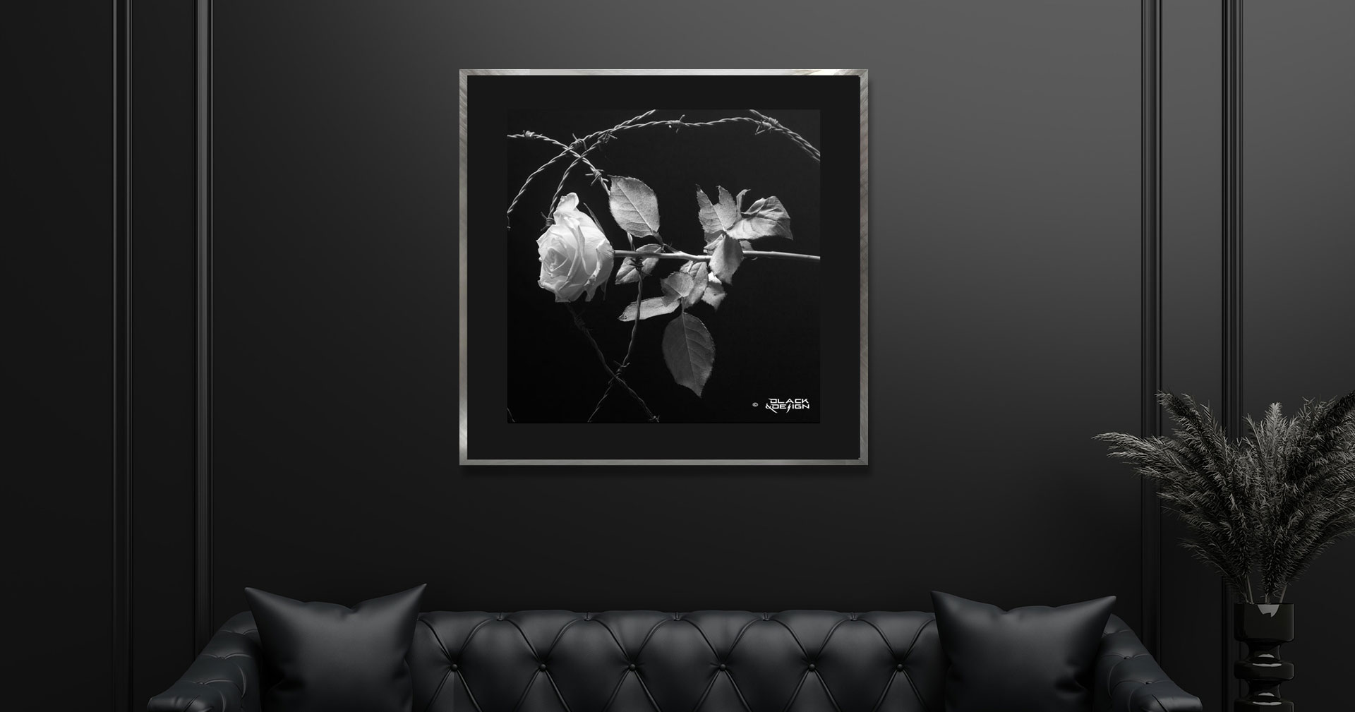 Foto-konst på vit ros med taggtråd ur kategorin "Darker" på Black & Design