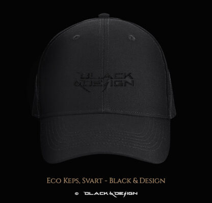 Eco Keps, Svart - Black & Design. Kepsen framifrån.