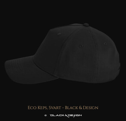 Eco Keps, Svart - Black & Design. Kepsen från sidan.