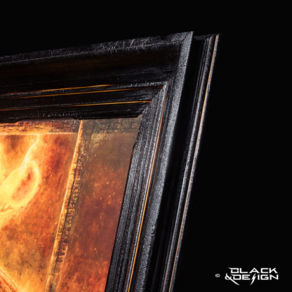 Profil på bränd ram-design till Fine art canvasen Hotter Than Hell.